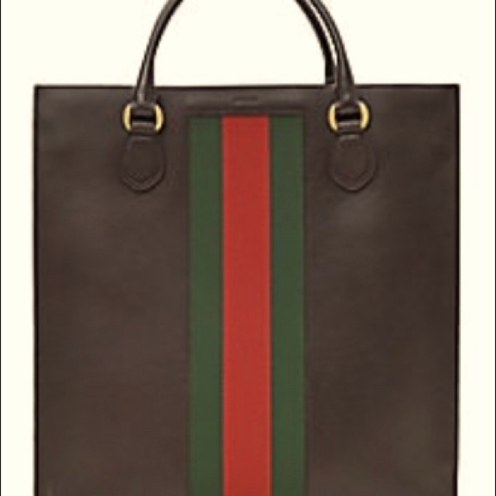 Dark brown leather Gucci tote